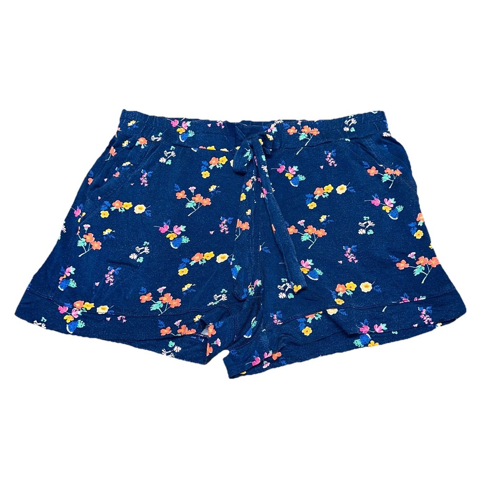 Vera Bradley Navy Blue Floral Jersey Knit Pajama Sleep Lounge Shorts Women's‎ S